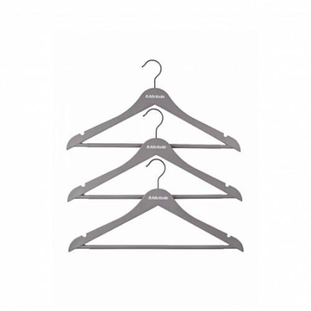 Набор вешалок Attribute Rubber Grey 44 см 3 шт AHA005