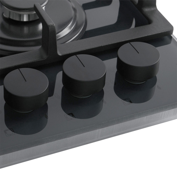 Встраиваемая варочная панель Газовая Oasis P-BSG, 58 см, цвет Тёмный серый