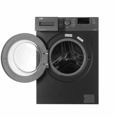 Стиральная машина с фронтальной загрузкой Beko WSRE6512ZAA, Max загрузка - 6кг, Max отжим - 1 000об/мин., цвет Чёрный