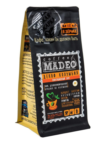 Кофе в зернах Madeo Декаф 500 гр