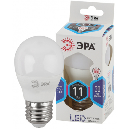 Лампа Эра LED smd P45-11W-840-E27