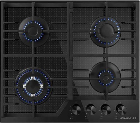 Встраиваемая варочная панель Газовая Maunfeld EGHG.64.73CB2/G, 59 см, цвет Чёрный