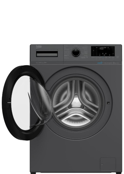 Стиральная машина с фронтальной загрузкой Beko WSPE6H616A, Max загрузка - 6,5кг, Max отжим - 1 200об/мин., цвет Чёрный