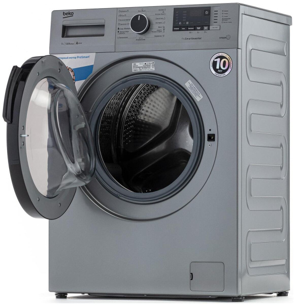 Стиральная машина с фронтальной загрузкой Beko RSPE78612S, Max загрузка - 7кг, Max отжим - 1 200об/мин., цвет Серый