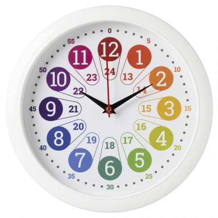 Часы настенные Рубин Время учиться d-29см белый детские развивающие 6026-032  