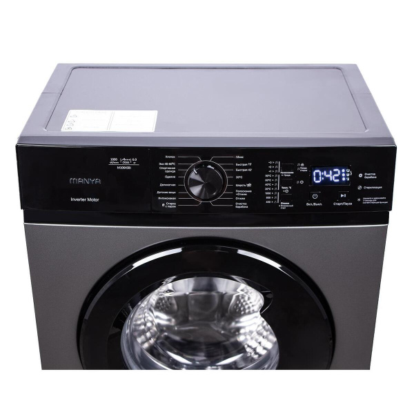 Стиральная машина с фронтальной загрузкой Manya M1064SBI, Max загрузка - 6кг, Max отжим - 1 000об/мин., цвет Серый
