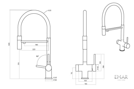 Смеситель Emar 7024 Black