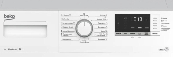Стиральная машина с фронтальной загрузкой Beko WSDN63512ZSW, Max загрузка - 6кг, Max отжим - 1 000об/мин., цвет Белый