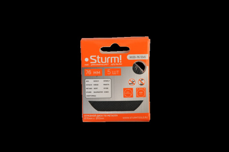 Диск отрезной Sturm по металлу 76x1.2x10, 5 шт 