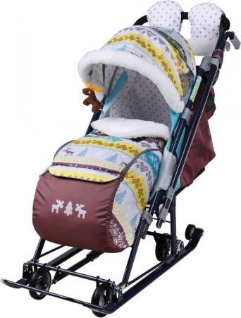 Санки коляска Ника Детям 7-7 скандинавский бирюзовый