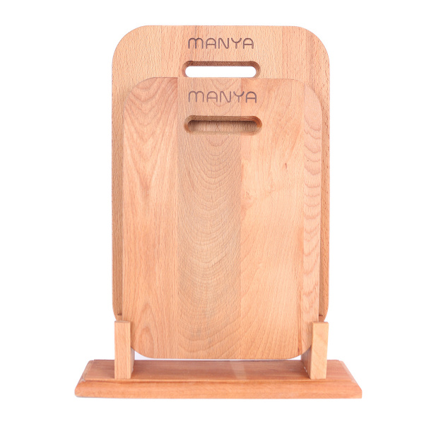 Набор досок разделочных Чинар бук 2 шт на подставке 021