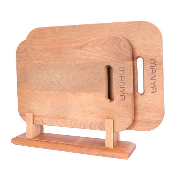 Набор досок разделочных Чинар бук 2 шт на подставке 021