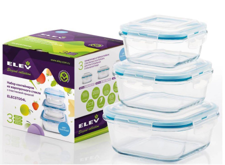 Набор контейнеров Eley квадратные 3 шт ELECST004L