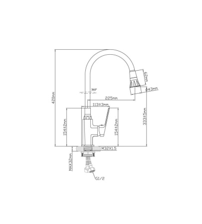 Смеситель AV Engineering AVWIN4-BL165-141 Black