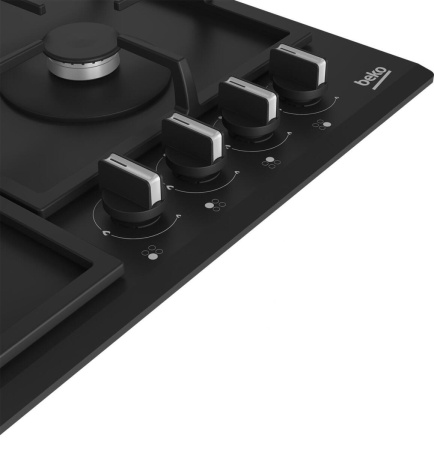 Встраиваемая варочная панель Газовая Beko HIYG 64225 SBO, 59 см, цвет Чёрный