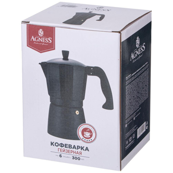 Гейзерная кофеварка Agness Bonjour 300 мл 944-011