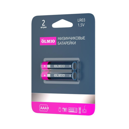 Эл.питания Olmio LR03/2BL AAA (1BL-2шт) Alkaline