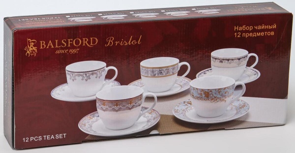Чайный набор Balsford Бристоль Оливер 12 пр. на 6 пер. 220 мл 106-03029