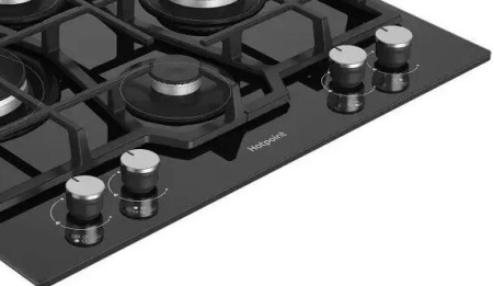 Встраиваемая варочная панель Газовая Hotpoint HGS 62FD/BK, 59 см, цвет Чёрный