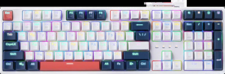 Клавиатура Redragon Whisper RGB Led Механическая Тихая (USB) White+Deep Blue