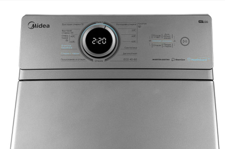 Стиральная машина с вертикальной загрузкой Midea MF100T80BS/S-RU, Max загрузка - 8кг, Max отжим - 1 300об/мин., цвет Серый