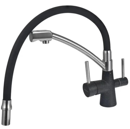 Смеситель Wisent для кухни гибкий Черный W4855-22-2