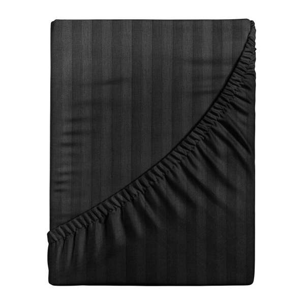 Простыня на резинке Verossa Stripe 200/200/30 Black Сатин 784523