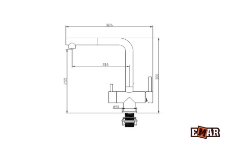 Смеситель Emar 7017 Black
