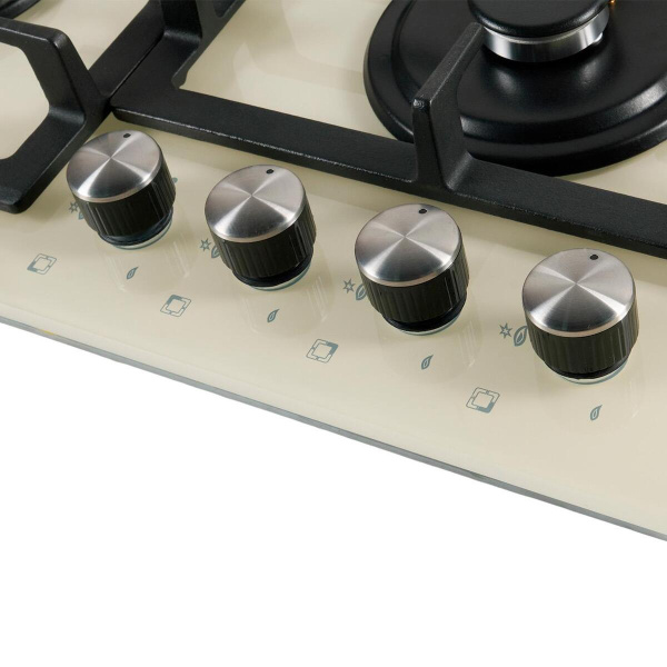 Встраиваемая варочная панель Газовая Oasis P-BDI, 58 см, цвет Бежевый