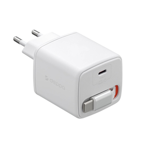 СЗУ Deppa USB + Type-C PD 3,0 QC 4.0+ GaN 45Вт White 11485