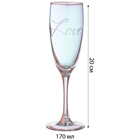 Набор бокалов для шампанского Lefard Любовь 2 пр. 170 мл 194-893