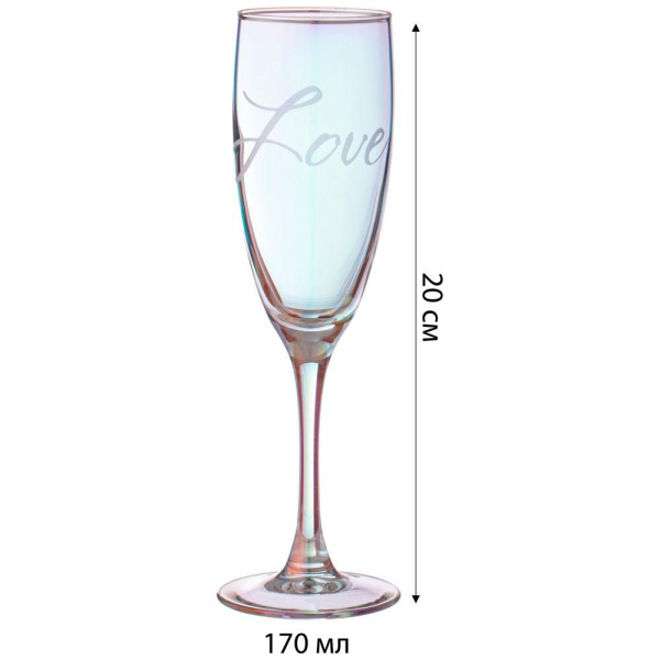 Набор бокалов для шампанского Lefard Любовь 2 пр. 170 мл 194-893