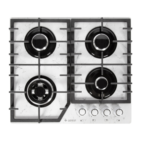 Встраиваемая варочная панель Газовая Gefest ПВГ 2232-01 Р152, 60 см, цвет Белый мрамор