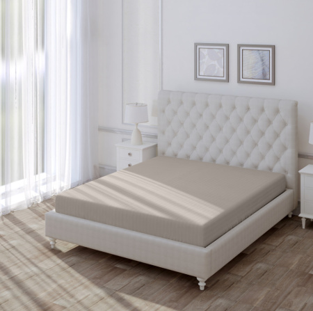 Простыня на резинке Волшебная Ночь 160/200/20 Coffee cream Поплин 789239