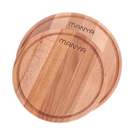 Набор досок разделочных Manya, материал бук 2 шт на подставке, диаметр 28 см и 24 см
