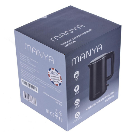 Электрический чайник Manya EK075DB, цвет Чёрный глянец