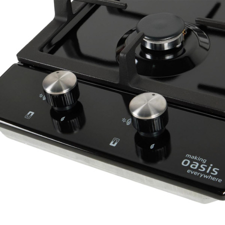 Встраиваемая варочная панель Газовая Oasis P-MEBD, 29 см, цвет Чёрный