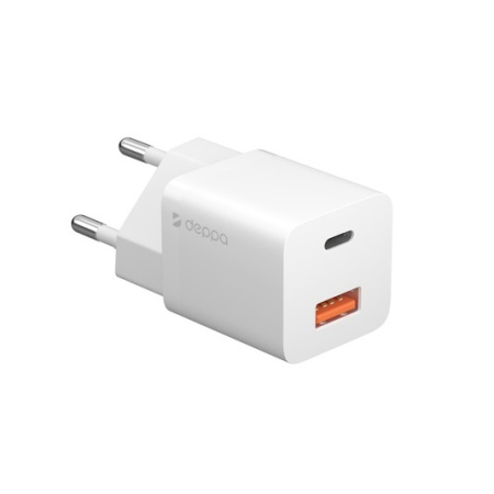 СЗУ Deppa USB + Type-C PD QC 3.0 GaN 20Вт White 11410
