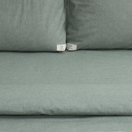 КПБ 2 сп Этель Denim 50/70 Жатый хлопок Оливковый 10245489