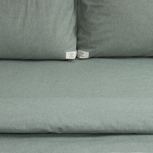 КПБ 2 сп Этель Denim 50/70 Жатый хлопок Оливковый 10245489