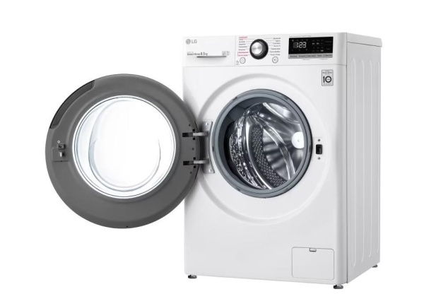 Стиральная машина с фронтальной загрузкой LG F2V3GS6W, Max загрузка - 8,5кг, Max отжим - 1 200об/мин., цвет Белый