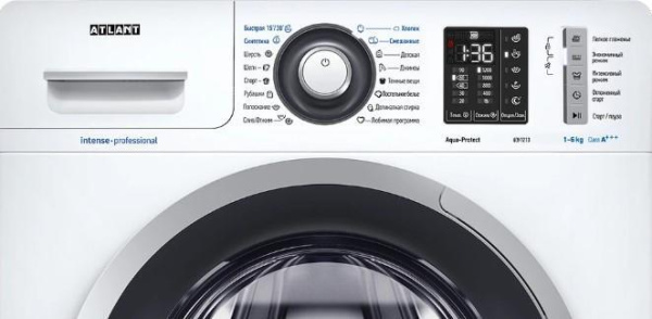 Стиральная машина с фронтальной загрузкой Атлант 60У1213-01, Max загрузка - 6кг, Max отжим - 1 200об/мин., цвет Белый