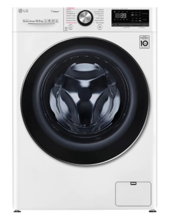 Стиральная машина с фронтальной загрузкой LG TW4V9RW9W, Max загрузка - 10,5кг, Max отжим - 1 400об/мин., цвет Белый