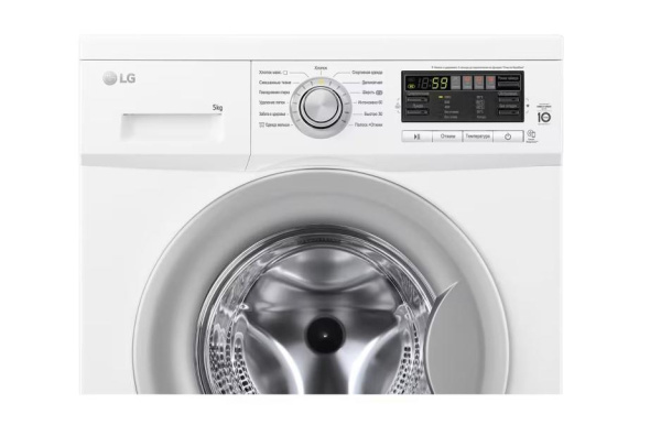 Стиральная машина с фронтальной загрузкой LG F10B8LD7, Max загрузка - 5кг, Max отжим - 1 000об/мин., цвет Белый