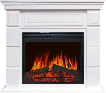 Каминокомплект: Портал Portland белый с очагом Royal Flame Jupiter FX N Black