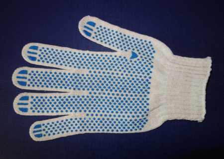 Перчатки х/б с ПВХ 40/10, точка, белые
