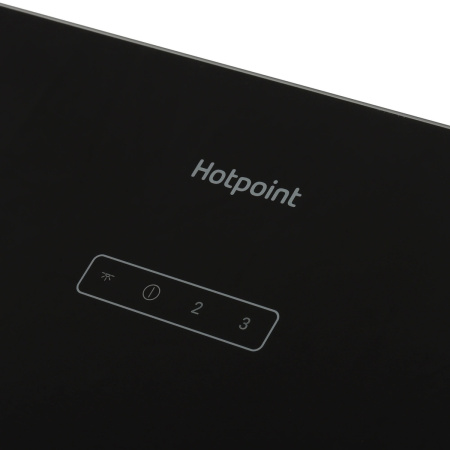 Вытяжка наклонная, настенная, Hotpoint HPHV 63LT BL, цвет Чёрный, ширина 59см.