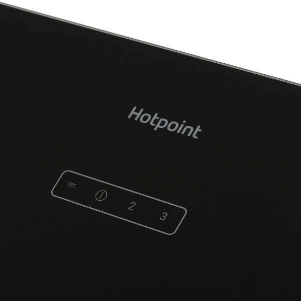 Вытяжка наклонная, настенная, Hotpoint HPHV 63LT BL, цвет Чёрный, ширина 59см.
