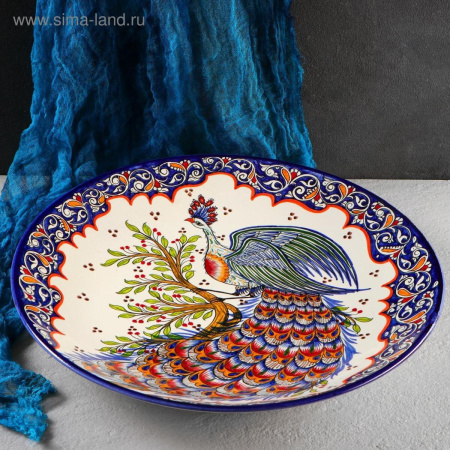 Ляган Шафран Риштанская Керамика Жар-птица 42 см 2870509