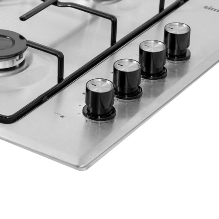 Встраиваемая варочная панель Газовая Simfer H60Q40M411, 60 см, цвет Нержавеющая сталь